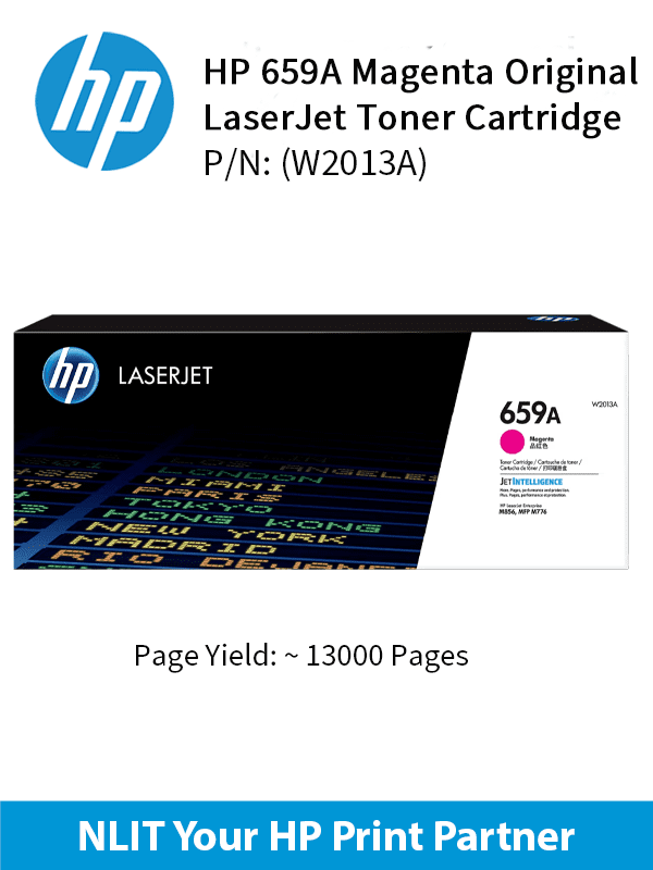 HP Original Toner : HP 659A Magenta : 13000pgs : W2013A : 2 Yrs Warranty W2013A