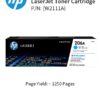 HP 206A Cyan Laserjet Toner : 1250pgs : W2111A