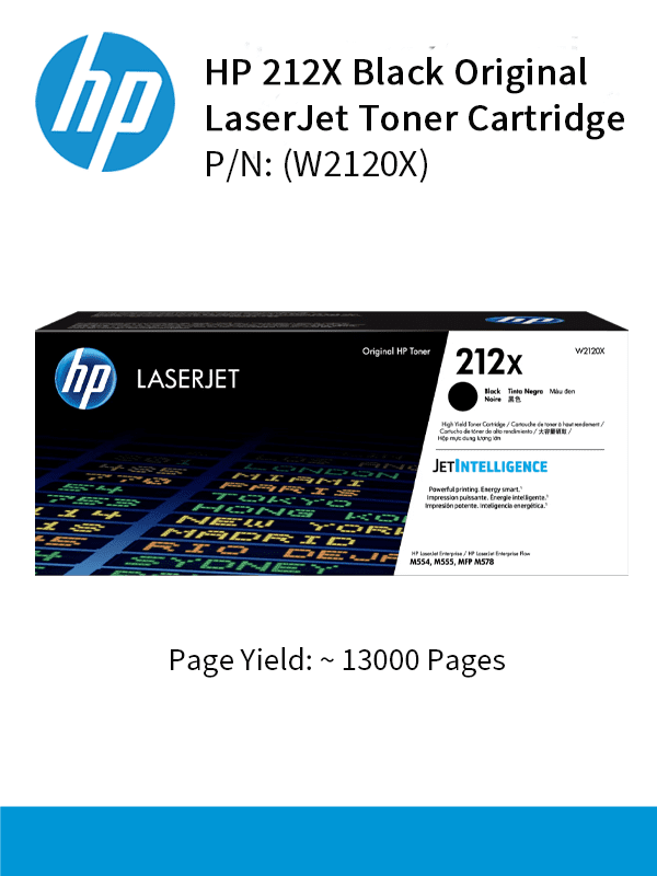 HP 212X High Yield Black  13000pgs W2120X