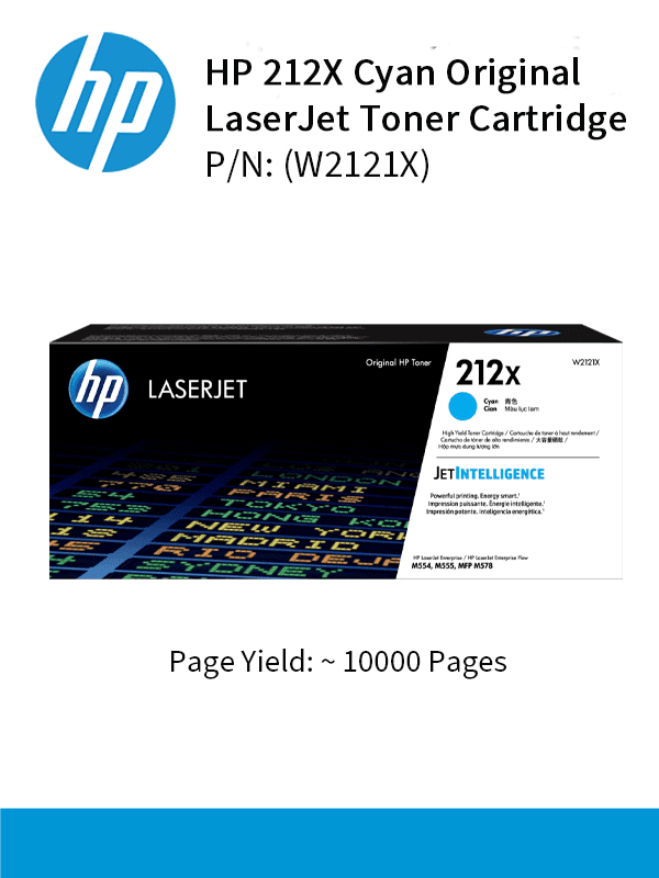 HP 212X High Yield Cyan 10000pgs W2121X