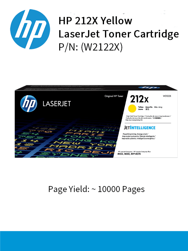 HP 212X High Yield Yellow 10000pgs W2122X