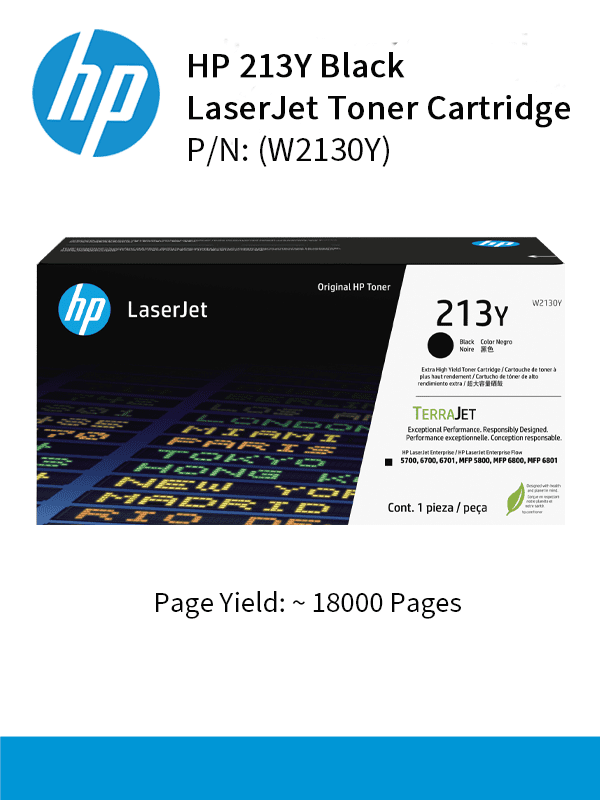 HP 213 Extra High Yield Black 18000pgs W2130Y