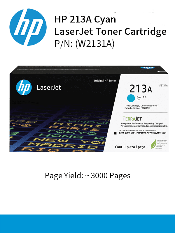 HP 213 Cyan 3000pgs W2131A