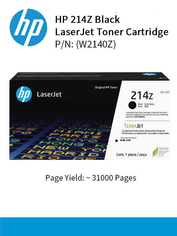 HP 214 Ultra High Yield Black 31000pgs W2140Z