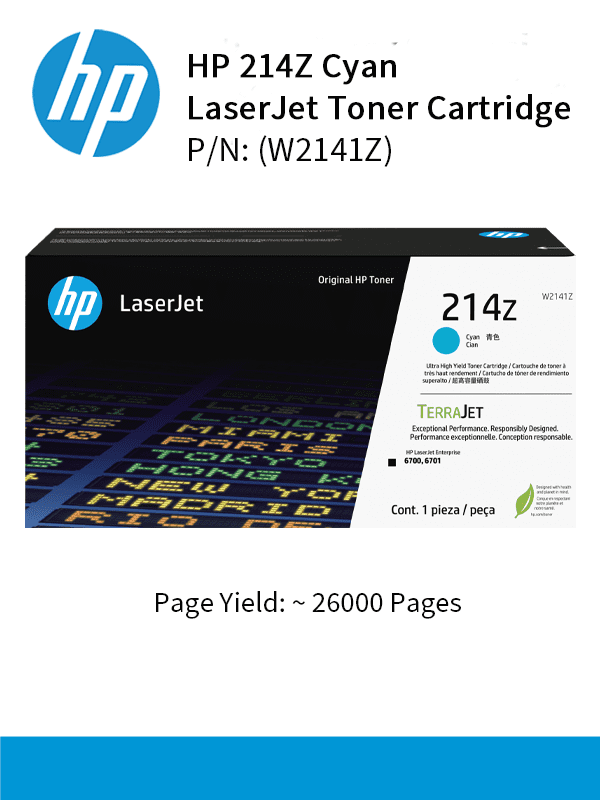HP 214 Ultra High Yield Cyan 6000pgs W2141Z
