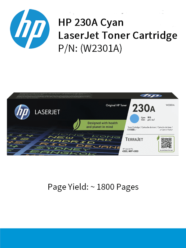 HP 230A Cyan 1800pgs W2301A