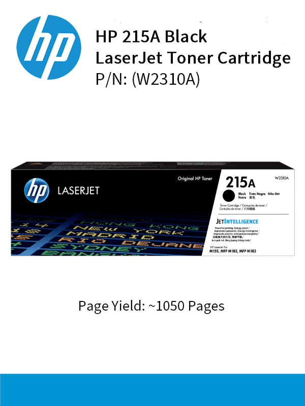HP 215A Black laserJet Toner : 1050pgs : W2310A