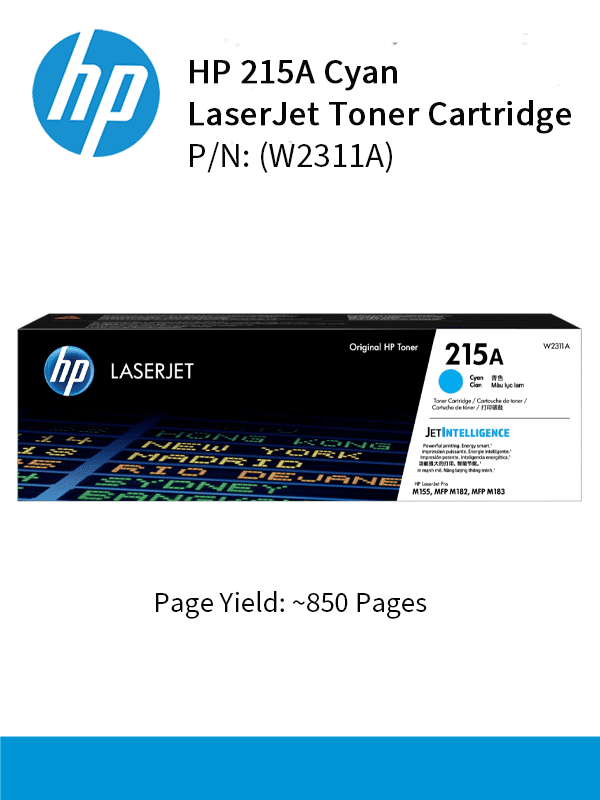 HP 215A Cyan Laserjet Toner : 850pgs : W2311A