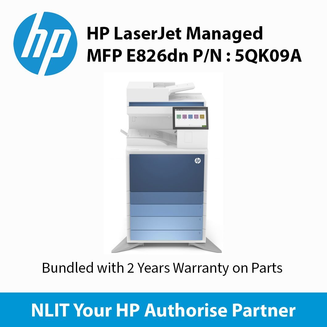 HP LaserJet Managed MFP E826dn 50ppm Bundled 2 Year Part only warranty