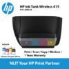 HP Smart Tank 750, A4 Color Print, Wireless, Scan, Copy, ADF, 15ppm black, 9 ppm Color, 2 Years Warranty, Bundled with 4 bottles Ink included 4 bottles of Ink (TNG)